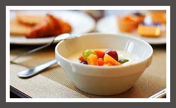 Breakfast yogurt with fruit