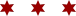 Drei Sterne in rot